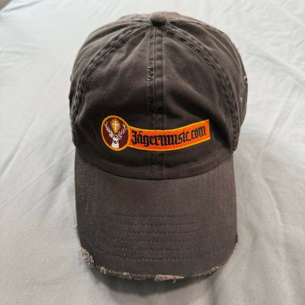 Jägermeister Music Sample Hat Brown Distressed Strapback Embroidered Cap